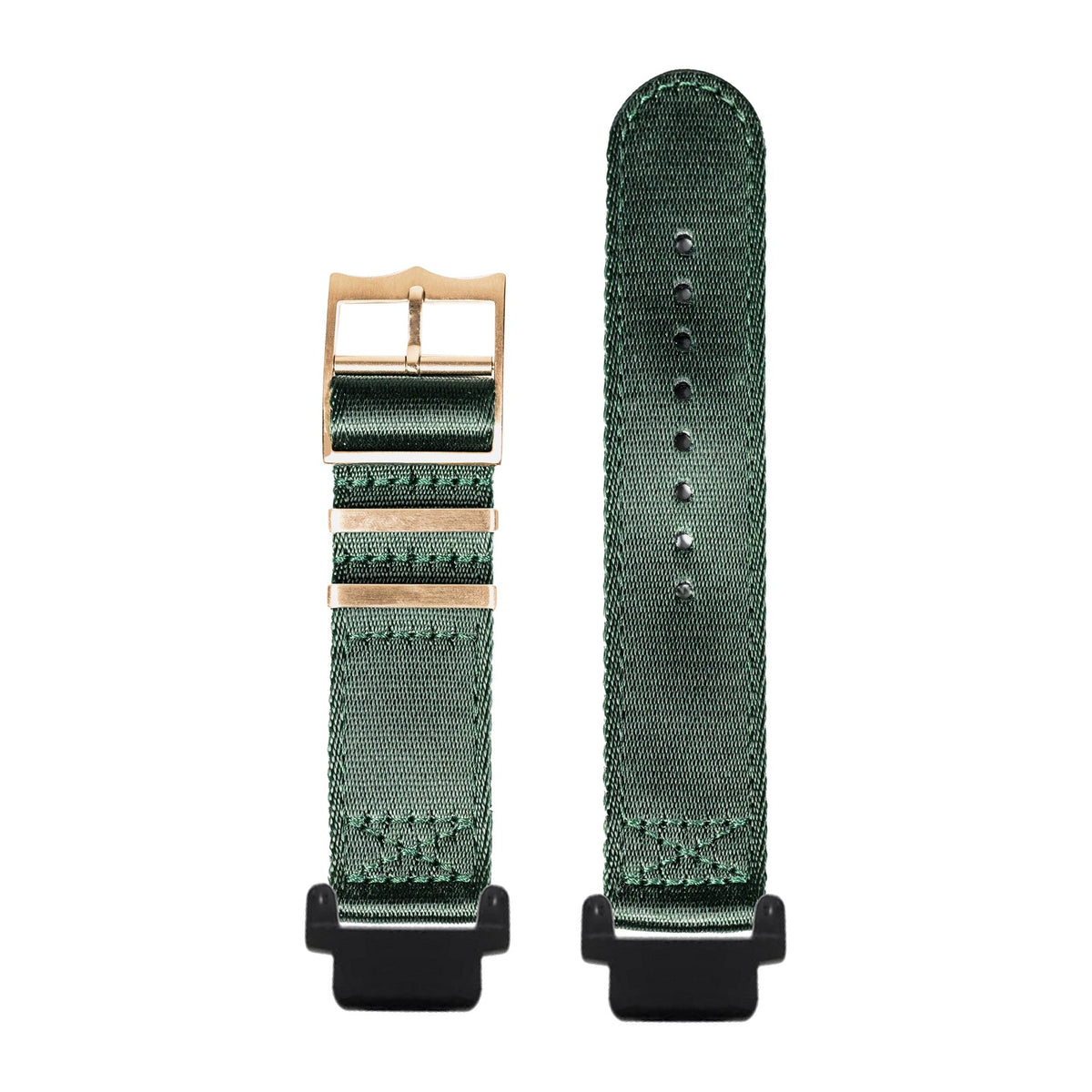 Ultra Militex - Forest Green [Rose Gold Hardware] Black with Garmin Forerunner 220/ 230/ 235/ 620/ 630/ 735XT Strap Adapters for Garmin Forerunner 220/ 230/ 235/ 620/ 630/ 735XT