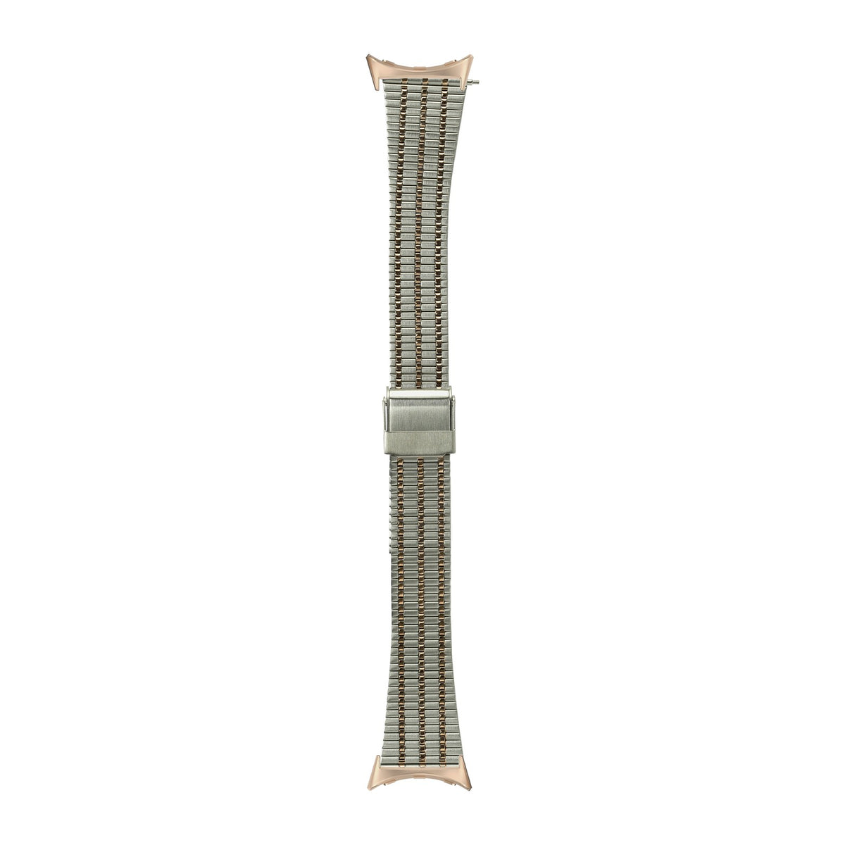 Vintage Tapered Bracelet Silver / Rose Gold Rose Gold with Google Pixel Spring Bar Adapters - Wear Any 20mm Strap! for Pixel Watch 1-5 41mm