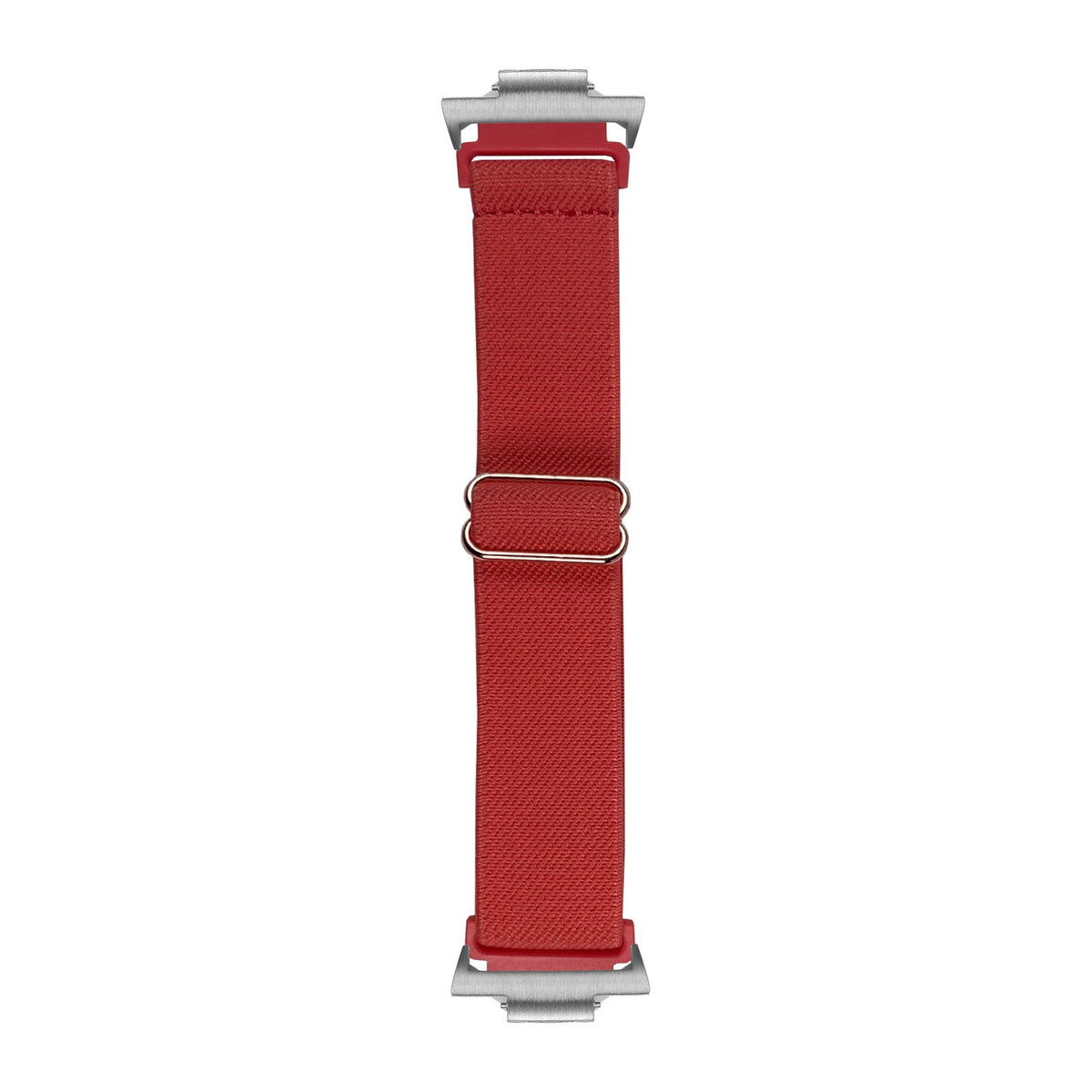 Weaved Elastic Loop Salmon Silver with Strap Adapter for Tissot PRX 40