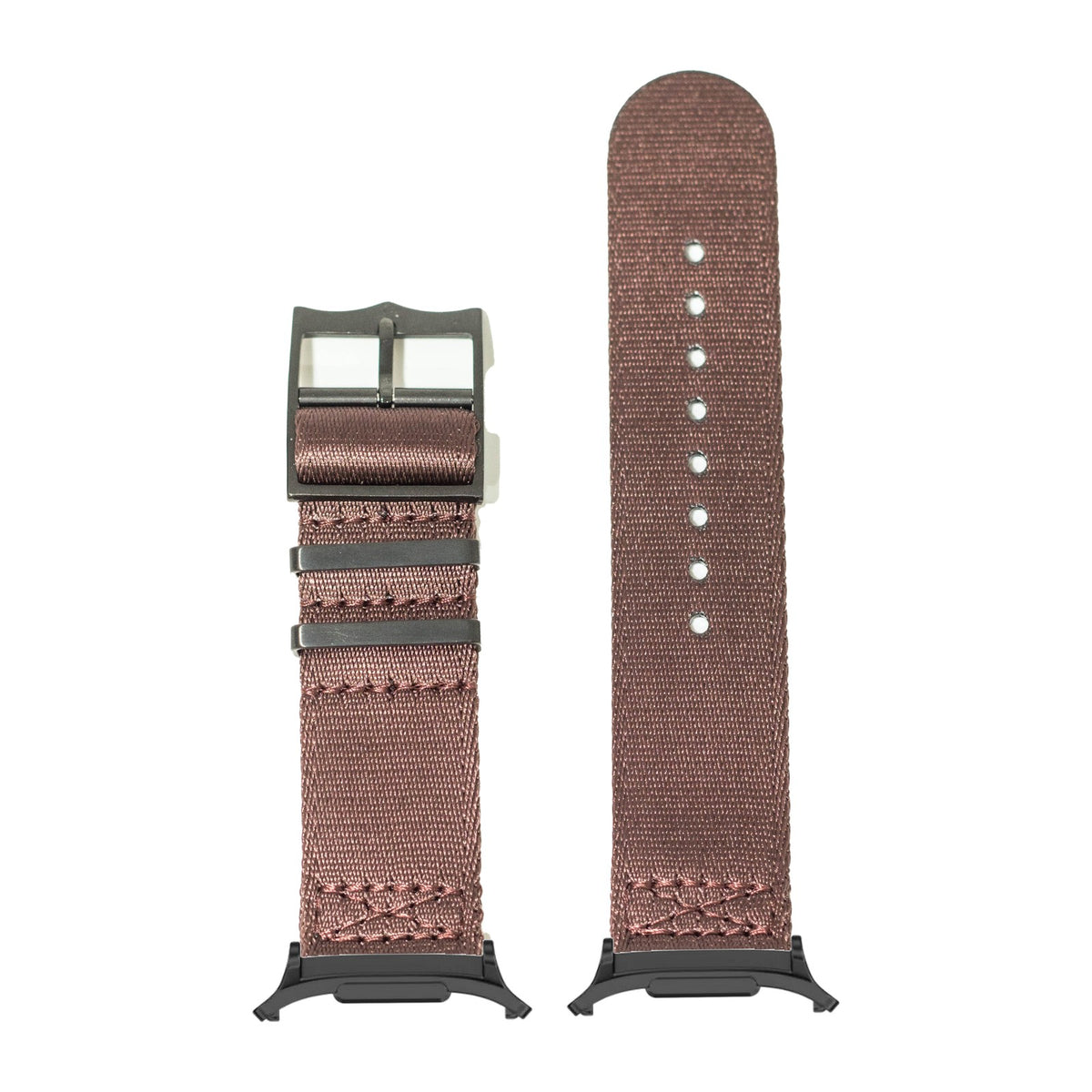 Ultra Militex - Stealth Brown [Black Hardware] for the Galaxy Watch 8, 9 and Ultra with adapter fitted