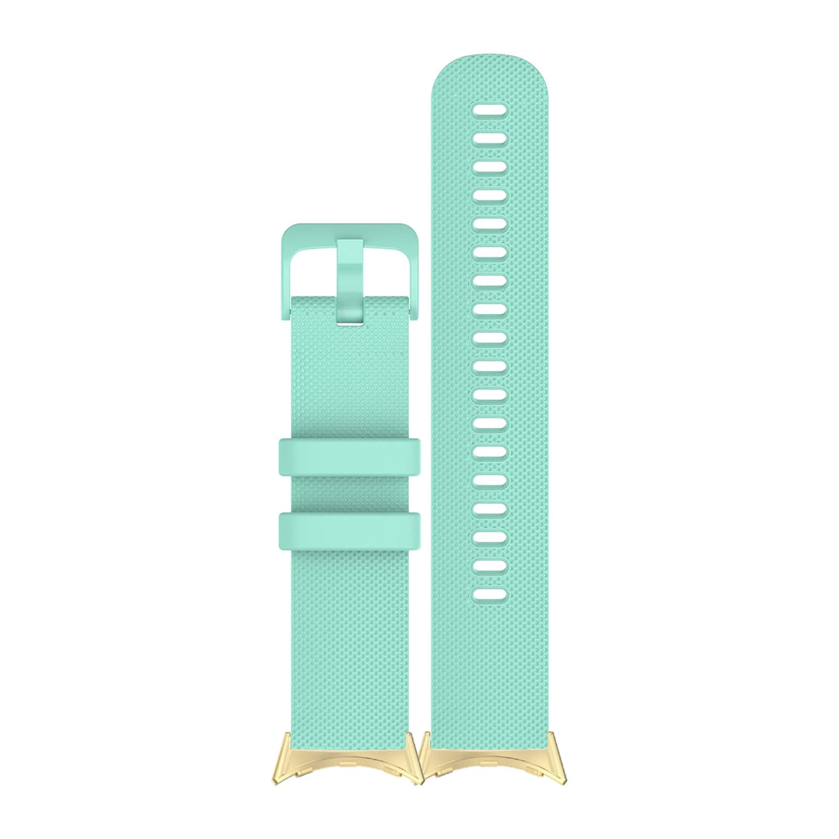 Classic Silicone Teal Matching Gold with Google Pixel Spring Bar Adapters - Wear Any 20mm Strap! for Pixel Watch 3-5 45mm