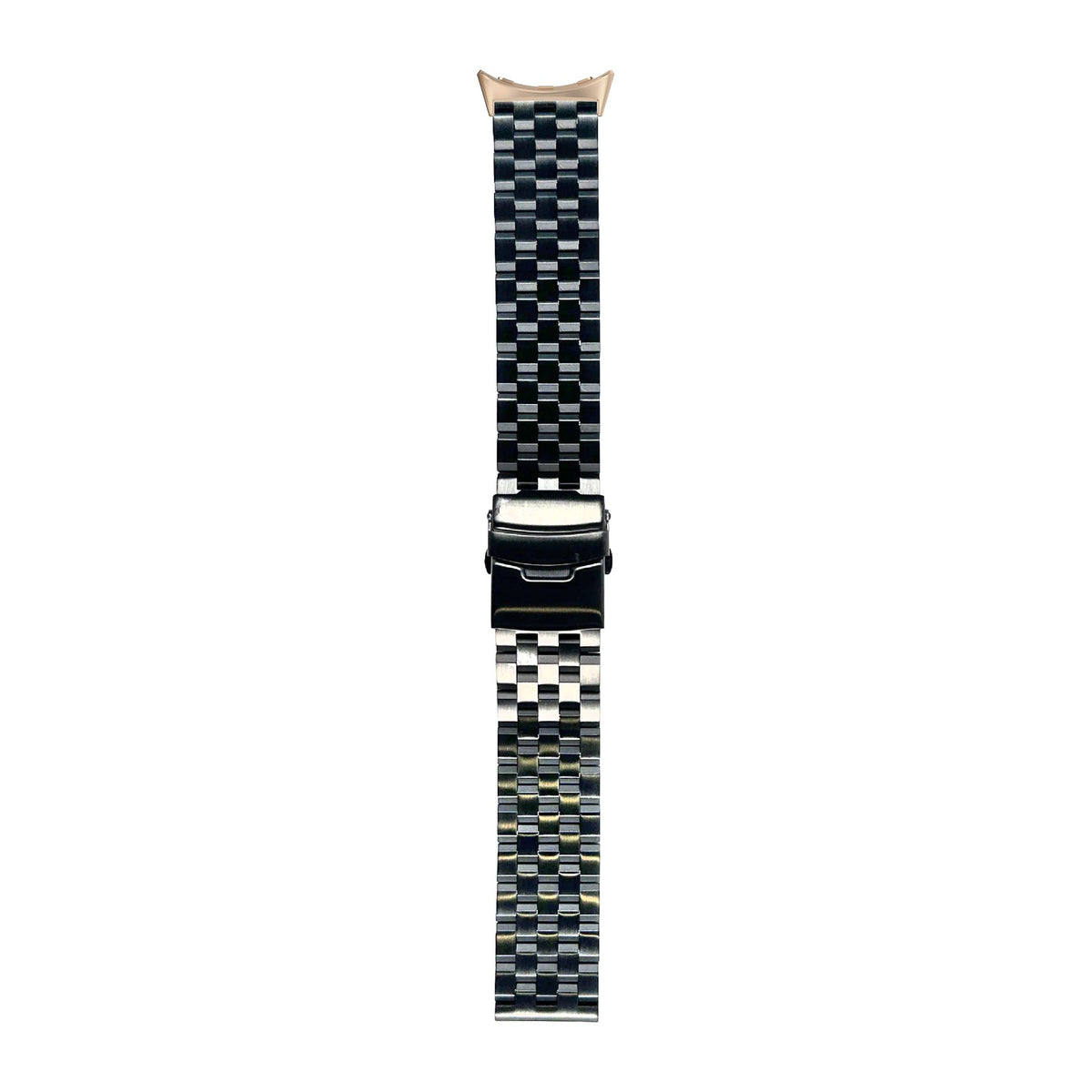 Engineer Bracelet - Folding Deployant Clasp - Black Rose Gold with Google Pixel Spring Bar Adapters - Wear Any 20mm Strap! for Pixel Watch 1-5 41mm