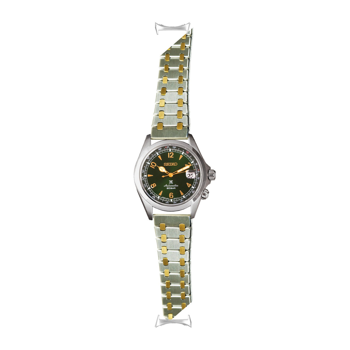 Medallion Bracelet - Silver/Gold Silver with Google Pixel Spring Bar Adapters - Wear Any 20mm Strap! for Pixel Watch 3-5 45mm