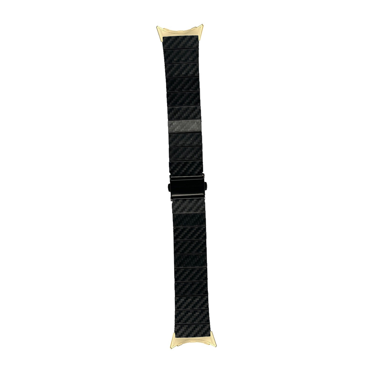 Carbon Fibre Bracelet - Black Gold with Google Pixel Spring Bar Adapters - Wear Any 20mm Strap! for Pixel Watch 1-5 41mm