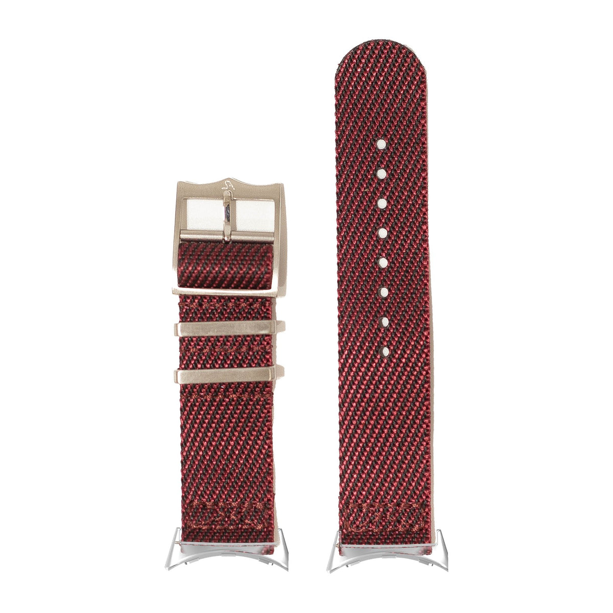 Cross Militex - Wine Red Silver with Google Pixel Spring Bar Adapters - Wear Any 20mm Strap! for Pixel Watch 3-5 45mm