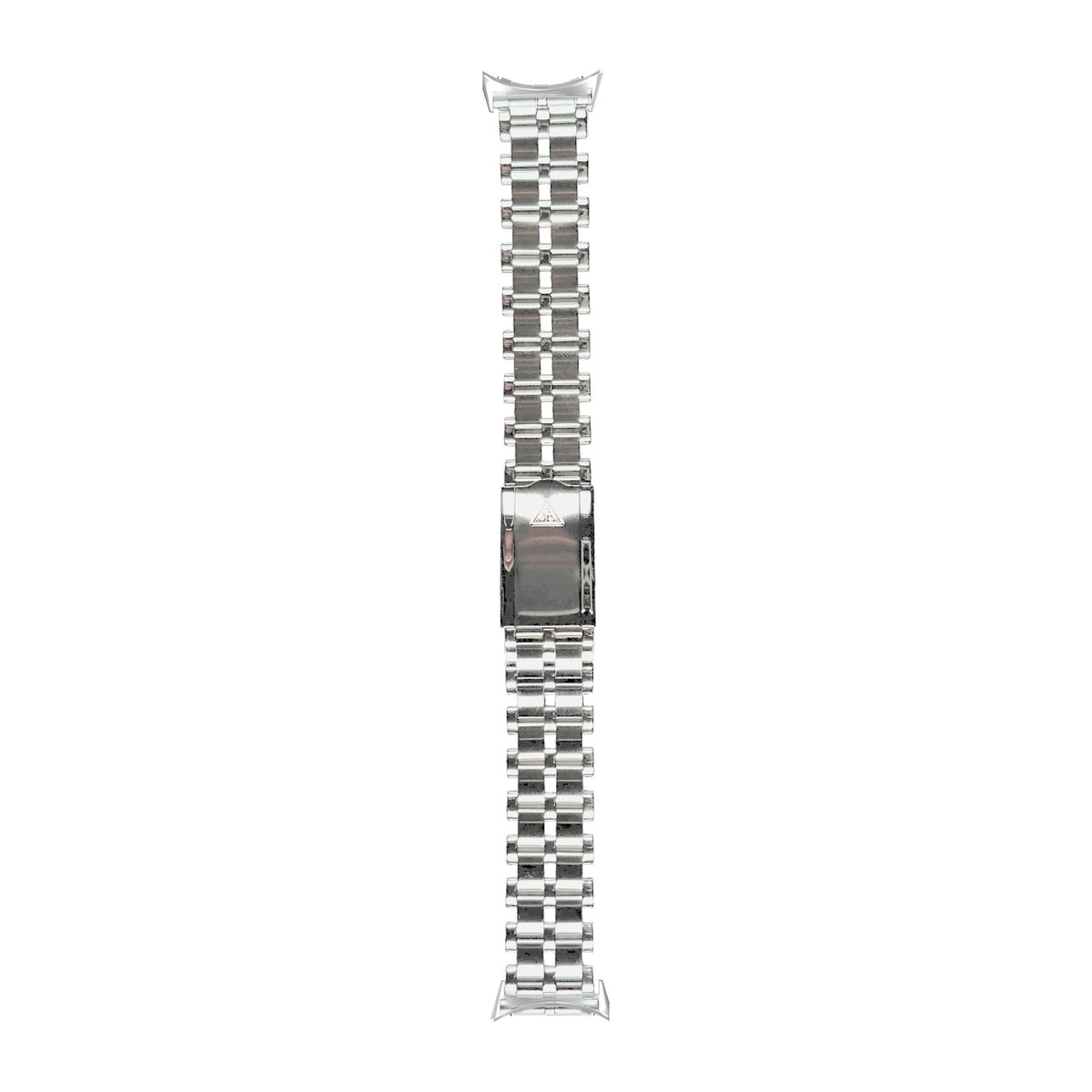 5-Row Beads of Rice Stainless Steel Watch Bracelet Silver with Google Pixel Spring Bar Adapters - Wear Any 20mm Strap! for Pixel Watch 3-5 45mm