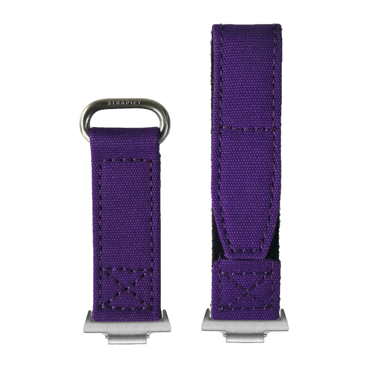 Military Velcro - Purple Silver with Strap Adapter for Tissot PRX 40