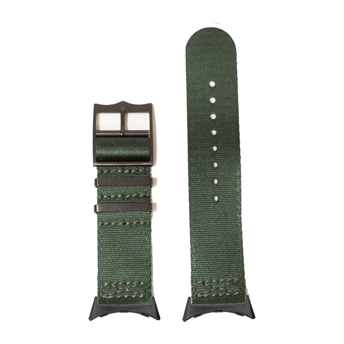 Ultra Militex - Forest Green [Black Hardware] Black with Google Pixel Spring Bar Adapters - Wear Any 20mm Strap! for Pixel Watch 1-5 41mm