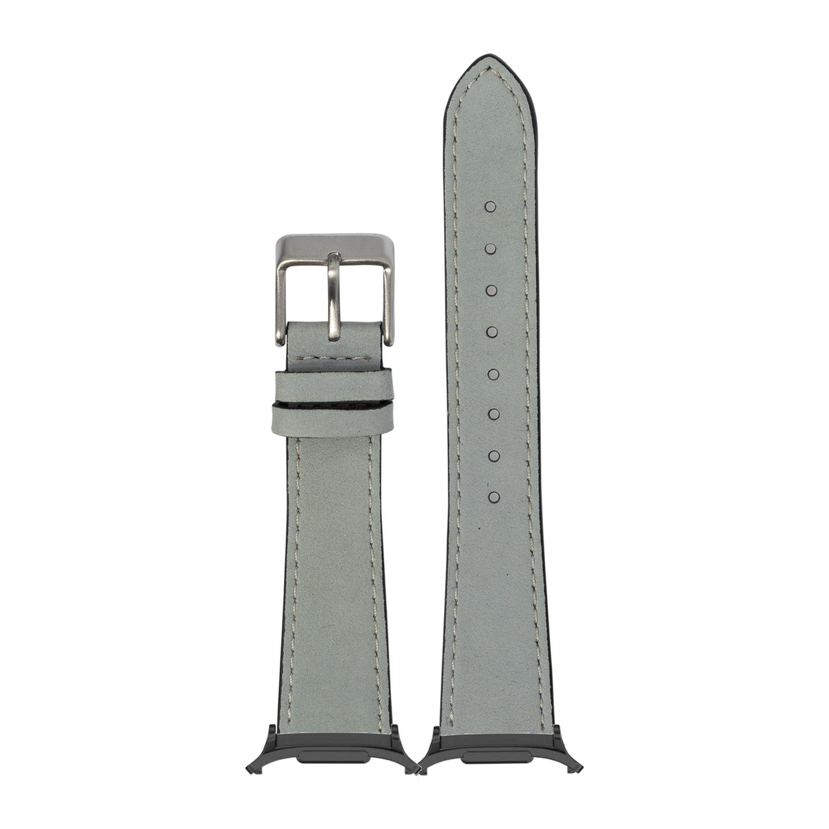 Nubuck Leather - Sky Blue | White Stitching for the Galaxy Watch 8, 9 and Ultra with adapter fitted
