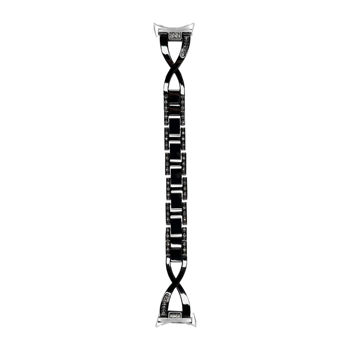 Helix Bracelet Black Silver with Google Pixel Spring Bar Adapters - Wear Any 20mm Strap! for Pixel Watch 1-5 41mm