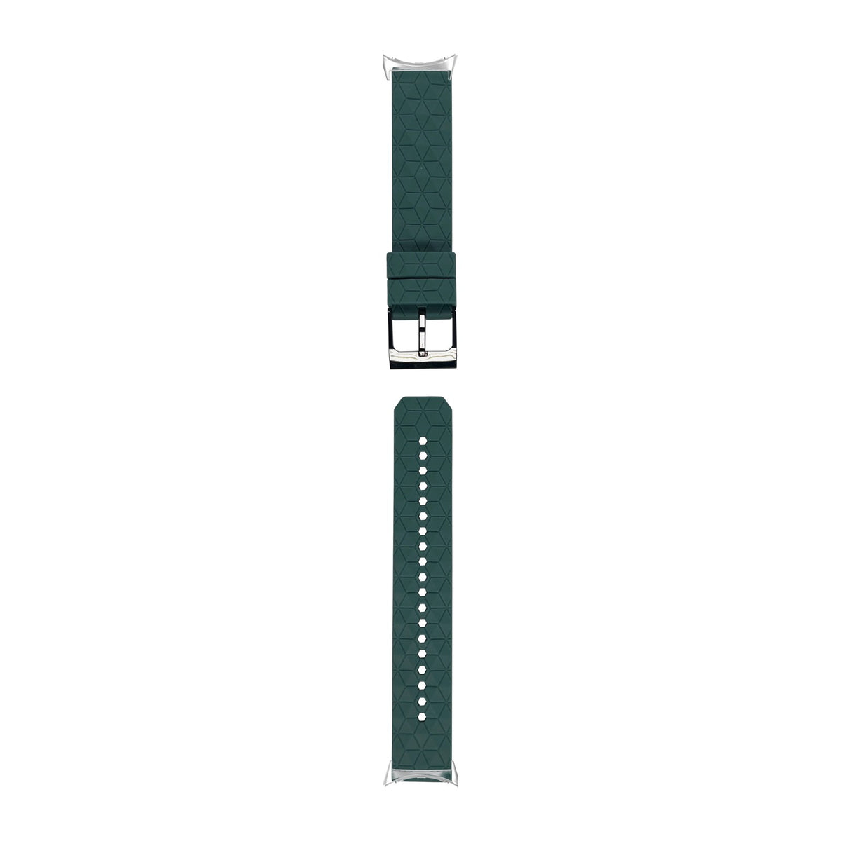 Prism Silicone [Black Hardware] Slate Silver with Google Pixel Spring Bar Adapters - Wear Any 20mm Strap! for Pixel Watch 1-5 41mm