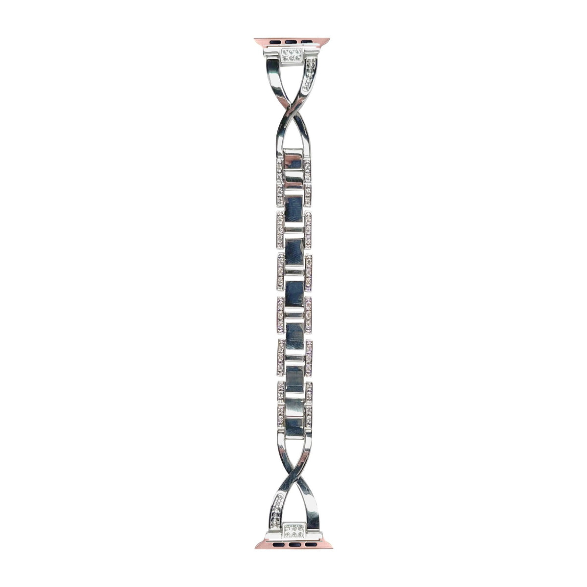 Helix Bracelet Silver Rose Gold with Connecters - Spring Bar Type for Apple Watch