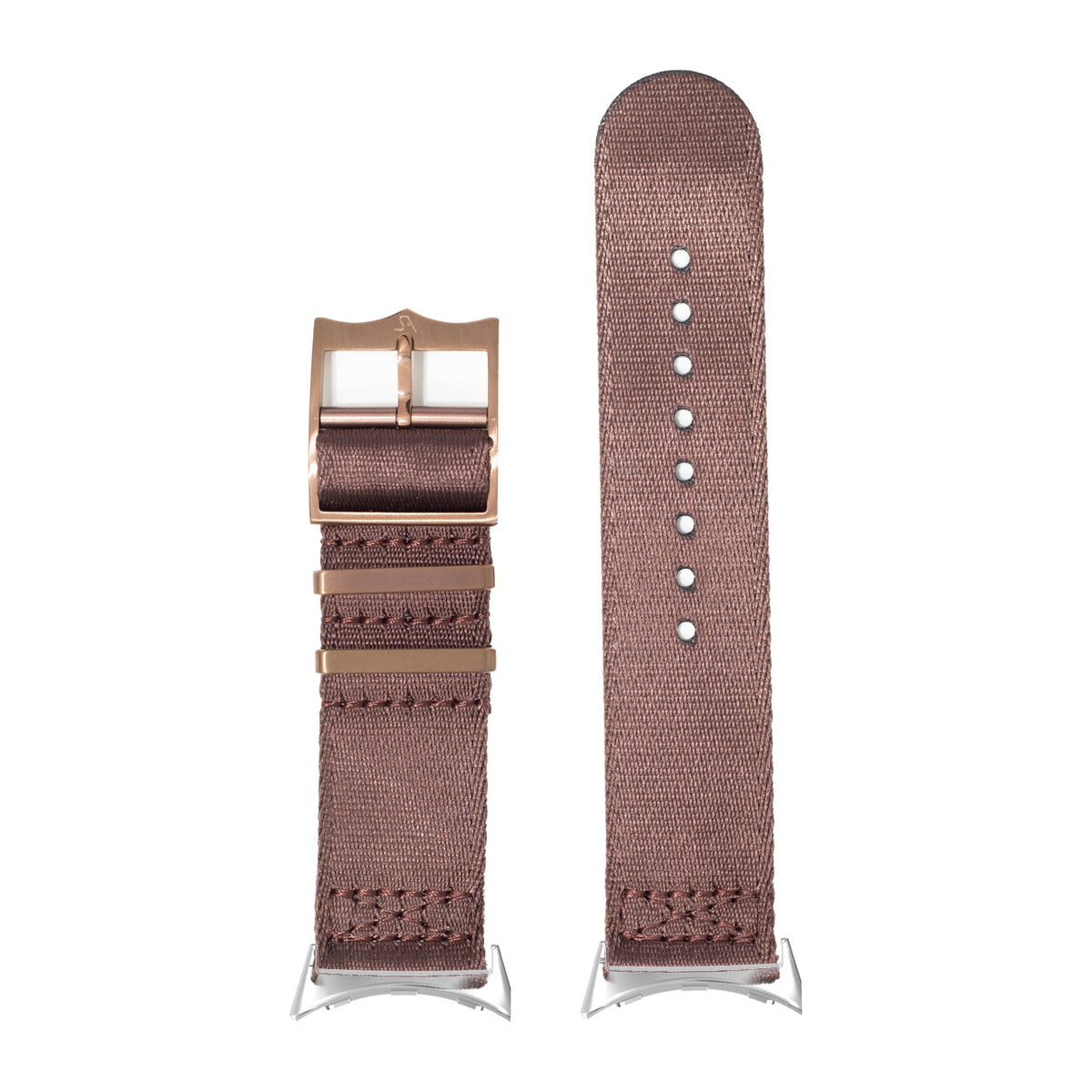 Ultra Militex - Coffee Brown Silver with Google Pixel Spring Bar Adapters - Wear Any 20mm Strap! for Pixel Watch 1-5 41mm