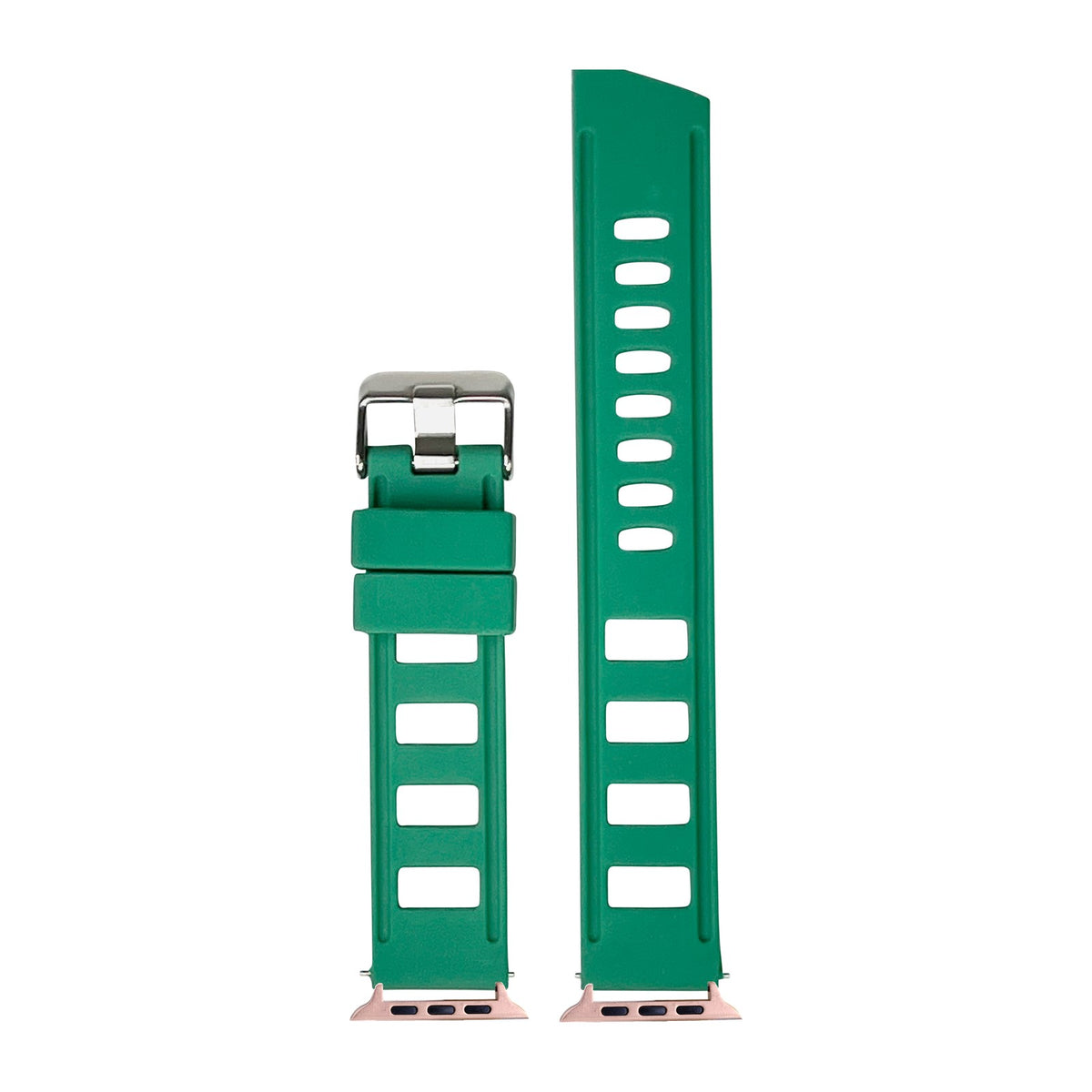 Iso Silicone Green Rose Gold with Connecters - Spring Bar Type for Apple Watch