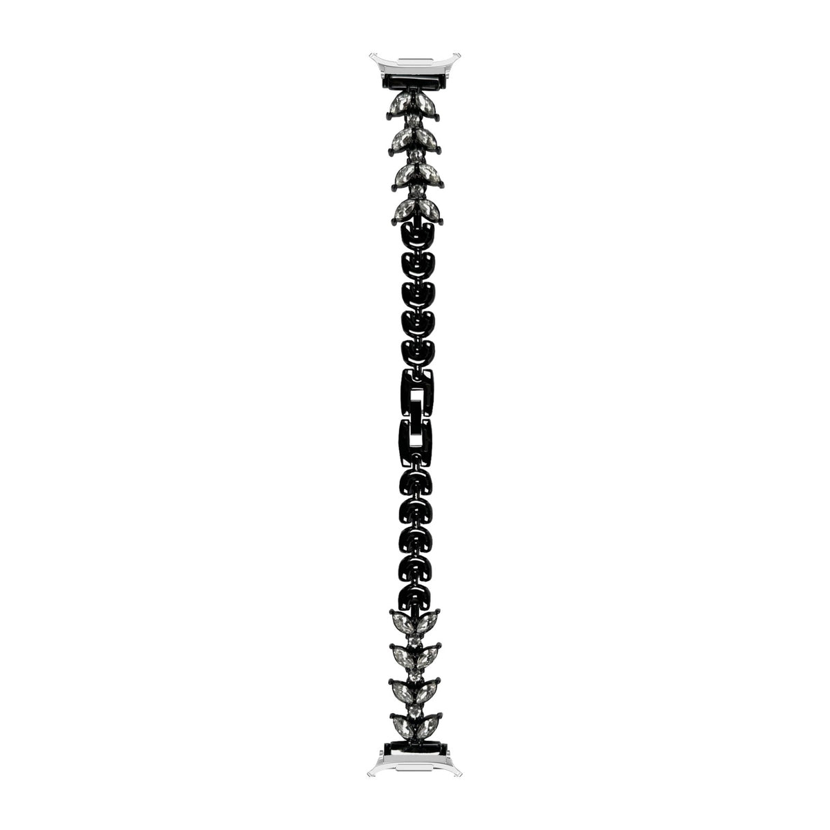 Pearce Bracelet Black Silver with Strap Adapter for Galaxy Watch 8-9/Ultra