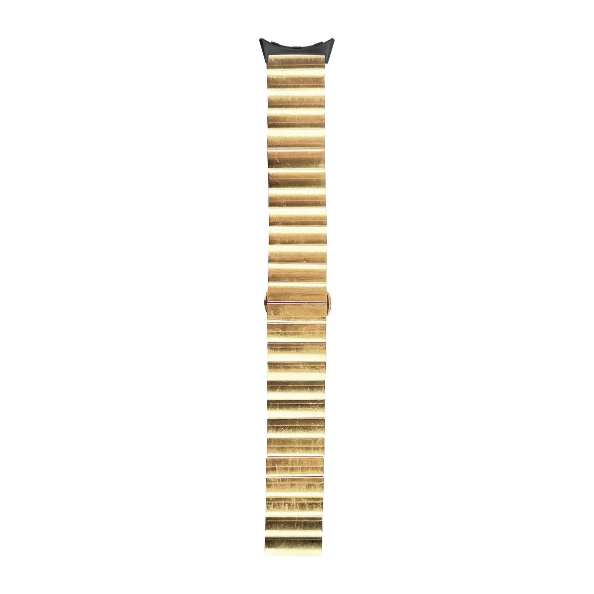 Steel Bracelet (Gold) - Deployment Clasp 3 Black with Google Pixel Spring Bar Adapters - Wear Any 20mm Strap! for Pixel Watch 1-5 41mm