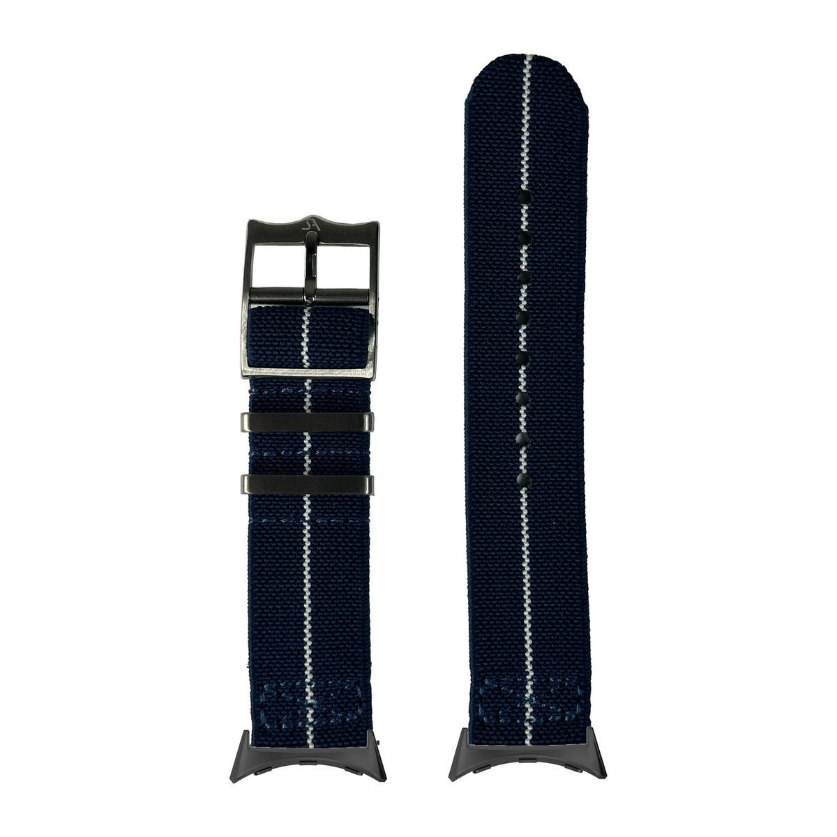ElastoFlex - Navy Blue/White with Google Pixel Spring Bar Adapters - Wear Any 20mm Strap! for Pixel Watch 3-5 45mm
