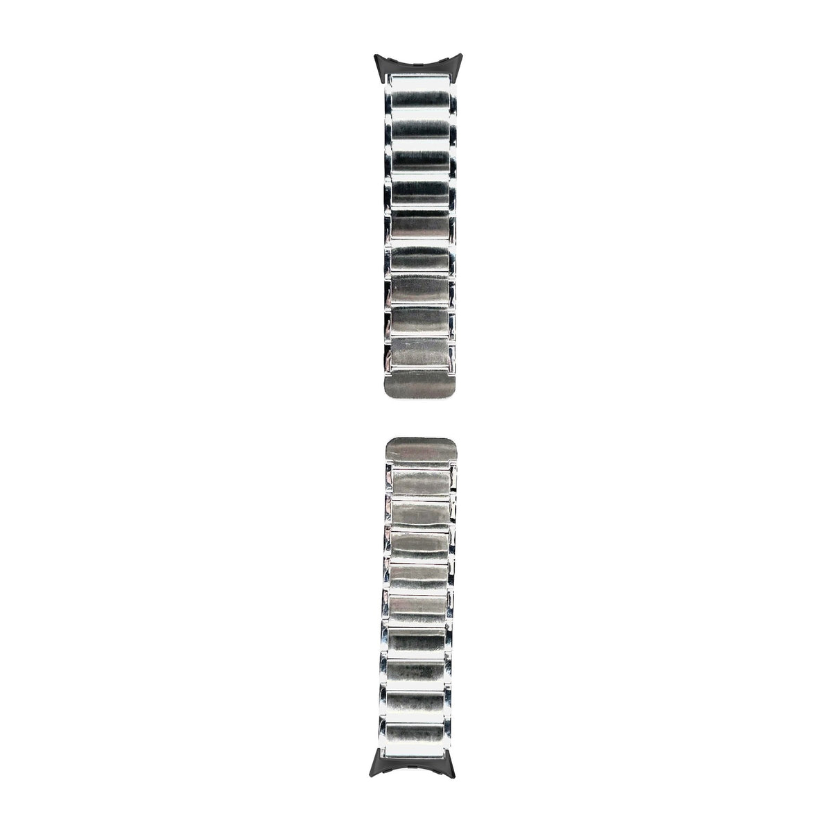 Magnetic Steel Bracelet Silver Black with Google Pixel Spring Bar Adapters - Wear Any 20mm Strap! for Pixel Watch 3-5 45mm
