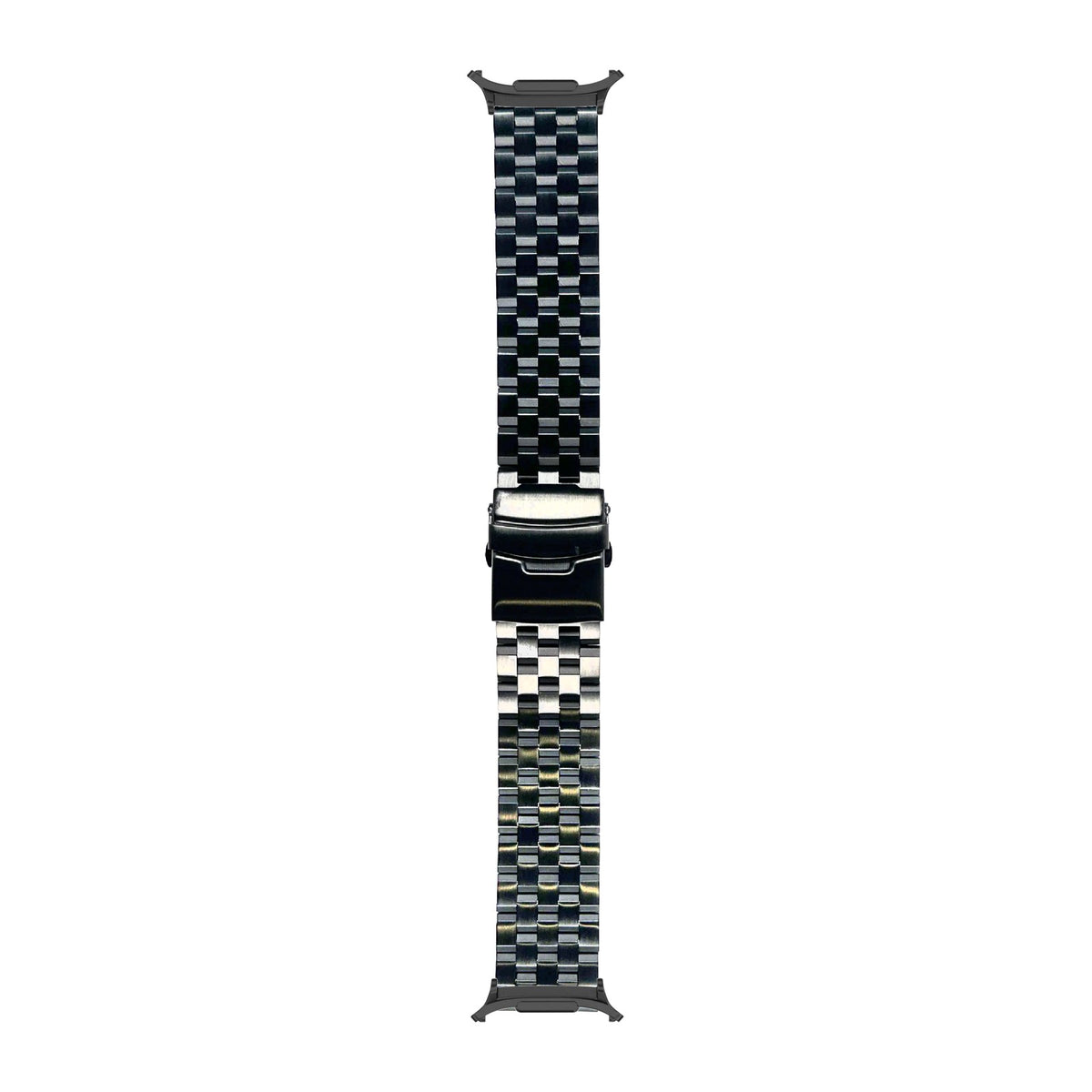 Engineer Bracelet - Folding Deployant Clasp - Black Black with Strap Adapter for Galaxy Watch 8-9/Ultra