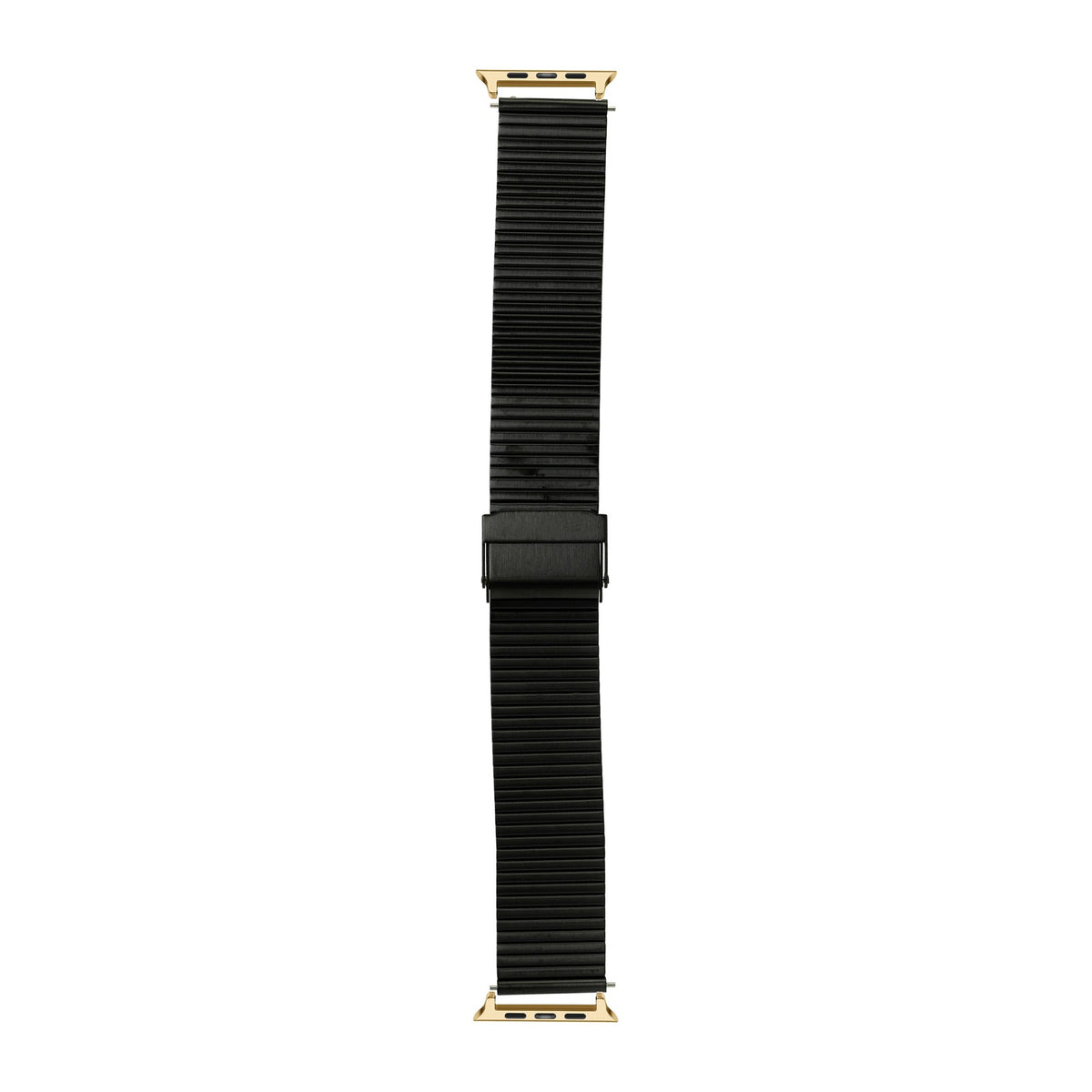 Flat-Link Micro-Adjustable Bracelet Black Gold with Connecters - Spring Bar Type for Apple Watch