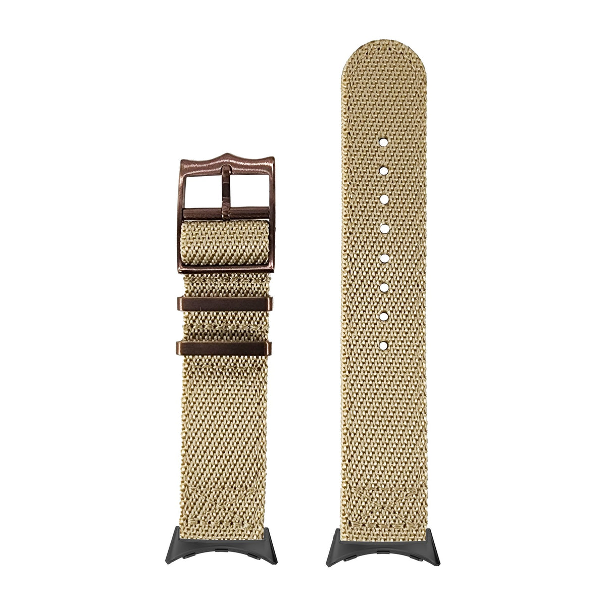 Cross Militex - Wheat [Bronze Coloured Hardware] Black with Google Pixel Spring Bar Adapters - Wear Any 20mm Strap! for Pixel Watch 1-5 41mm