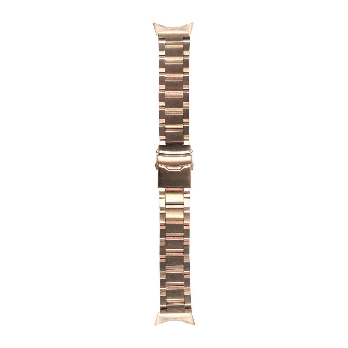 Steel Bracelet - Hex Link Rose Gold Rose Gold with Safety Deployant Clasp with Google Pixel Spring Bar Adapters - Wear Any 20mm Strap! for Pixel Watch 1-5 41mm