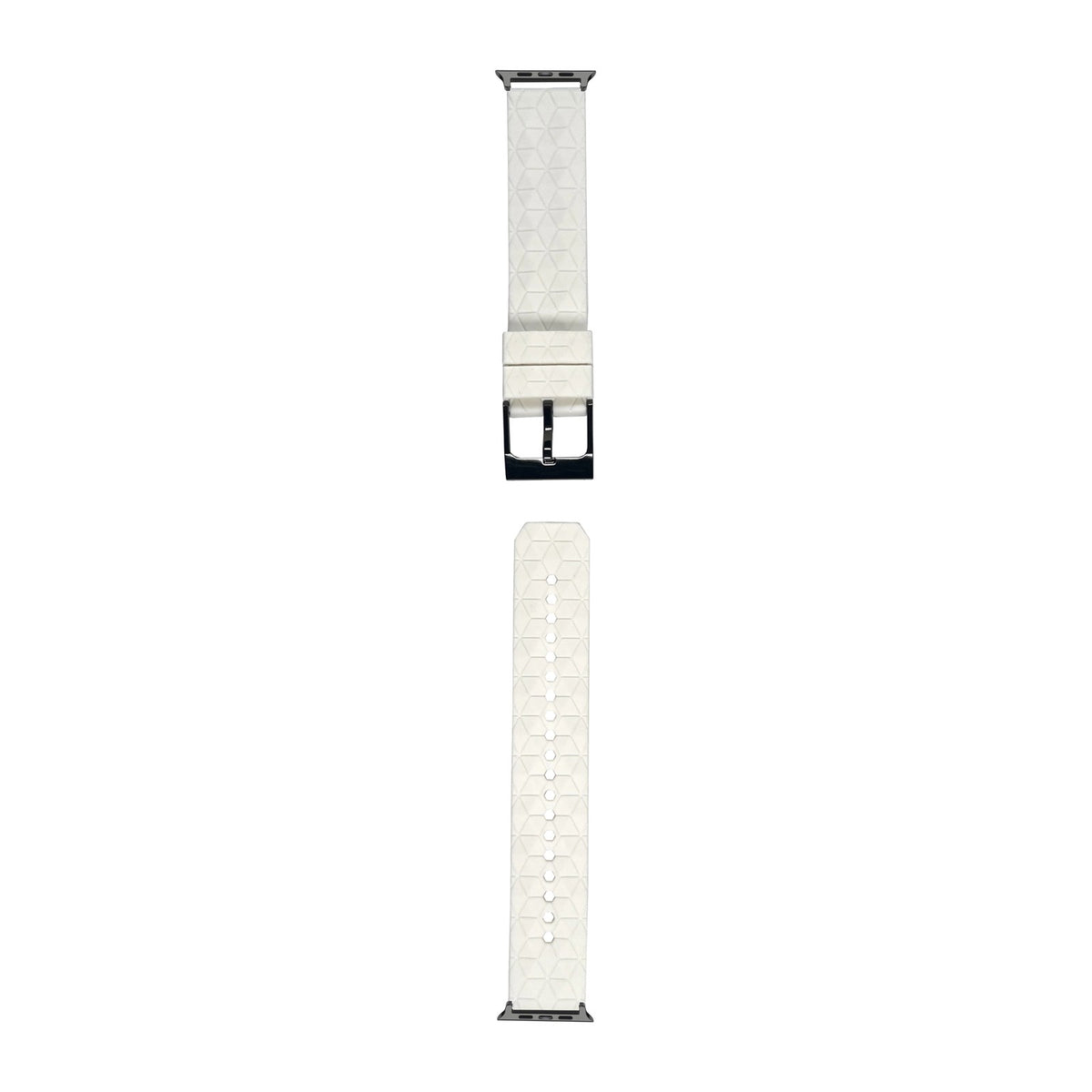 Prism Silicone [Black Hardware] White Black with Connecters - Spring Bar Type for Apple Watch