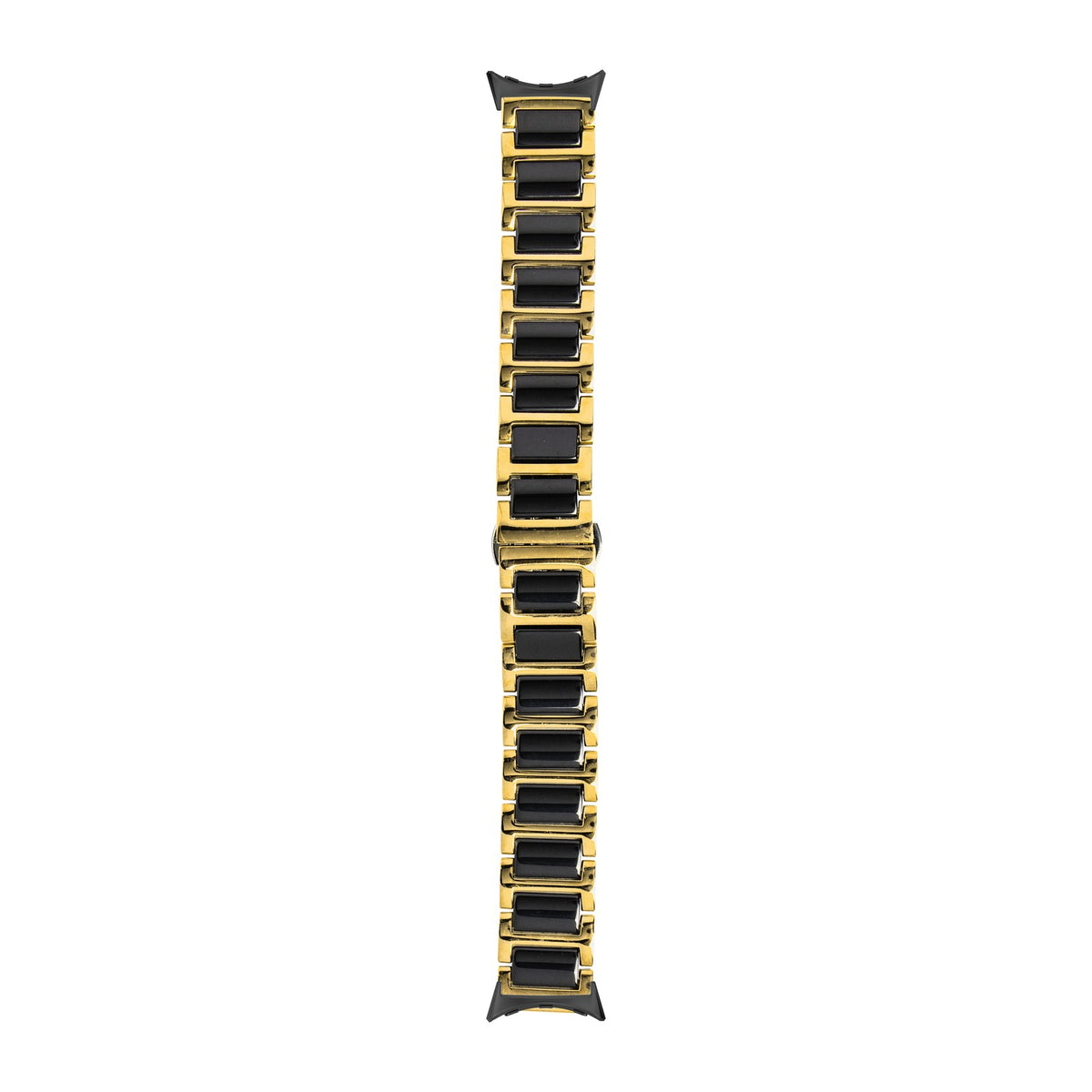 Ceramic Bracelet - Gold / Black Black with Google Pixel Spring Bar Adapters - Wear Any 20mm Strap! for Pixel Watch 3-5 45mm