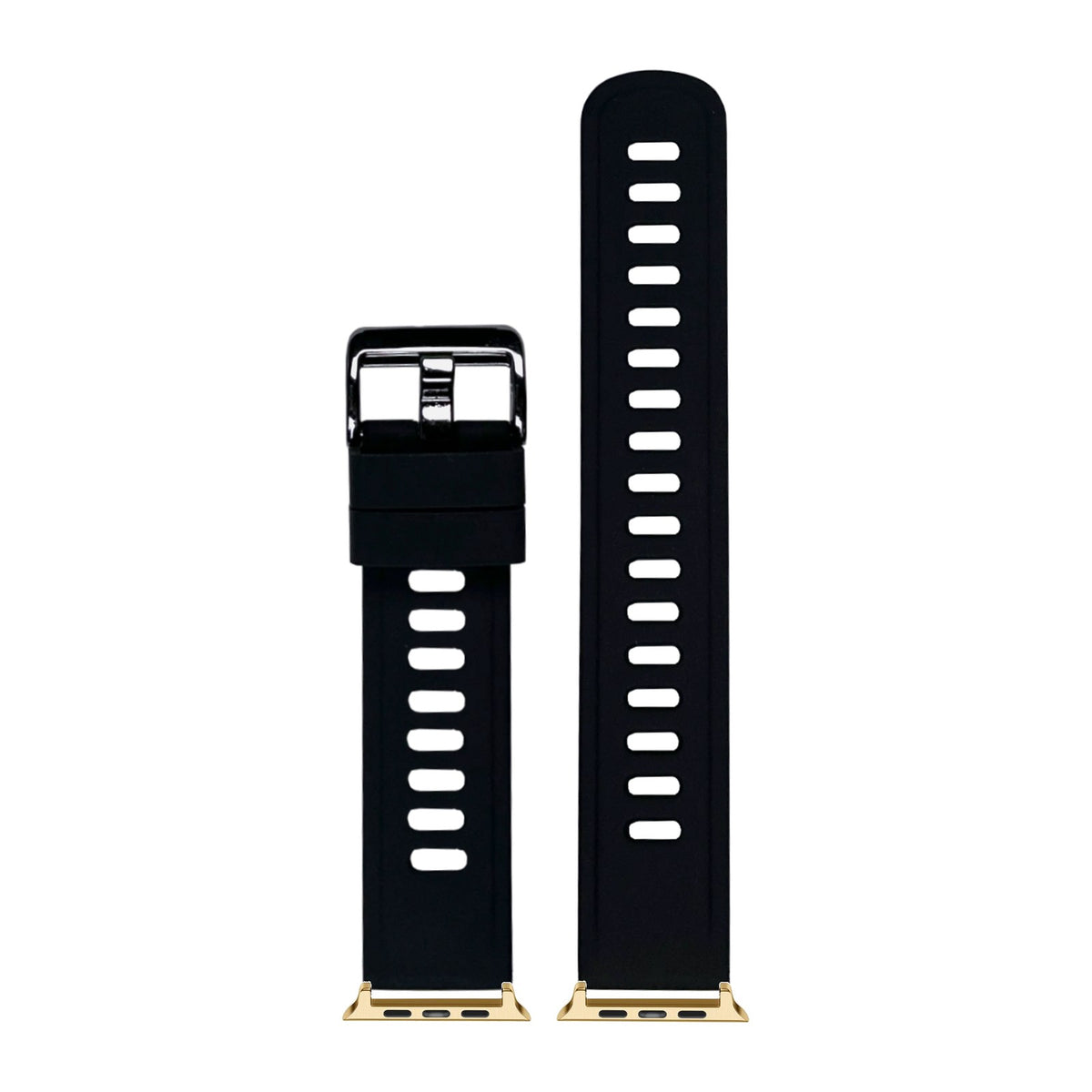 Flexi Silicone 3 Black Gold with Black Hardware with Connecters - Spring Bar Type for Apple Watch