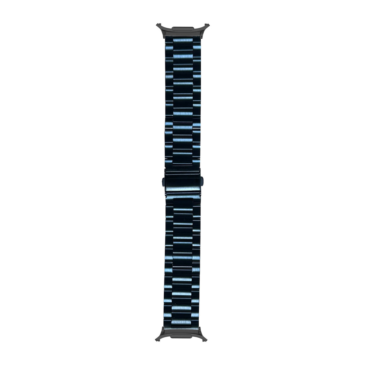 Steel Bracelet Black with Deployant Clasp - Night Blue with Strap Adapter for Galaxy Watch 8-9/Ultra