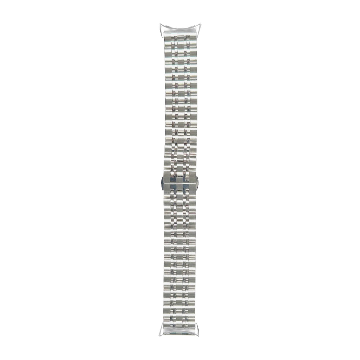 Steel Bracelet (Silver) - Deployment Clasp 2 Silver with Google Pixel Spring Bar Adapters - Wear Any 20mm Strap! for Pixel Watch 1-5 41mm