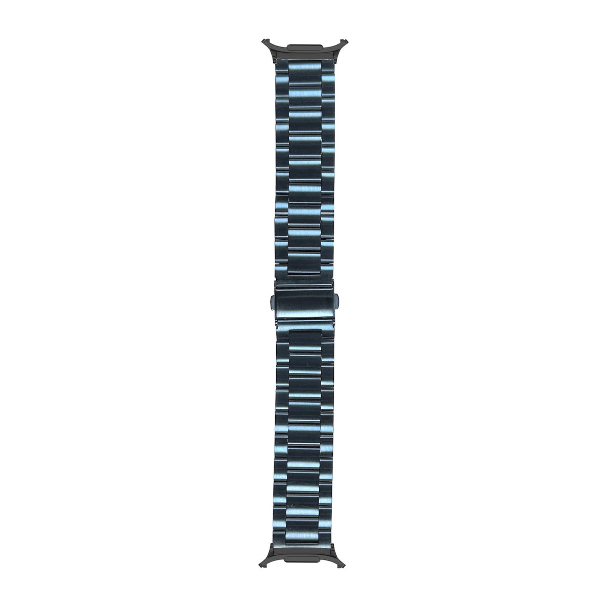 Steel Bracelet Black with Deployant Clasp - Night Blue with Strap Adapter for Galaxy Watch 8-9/Ultra
