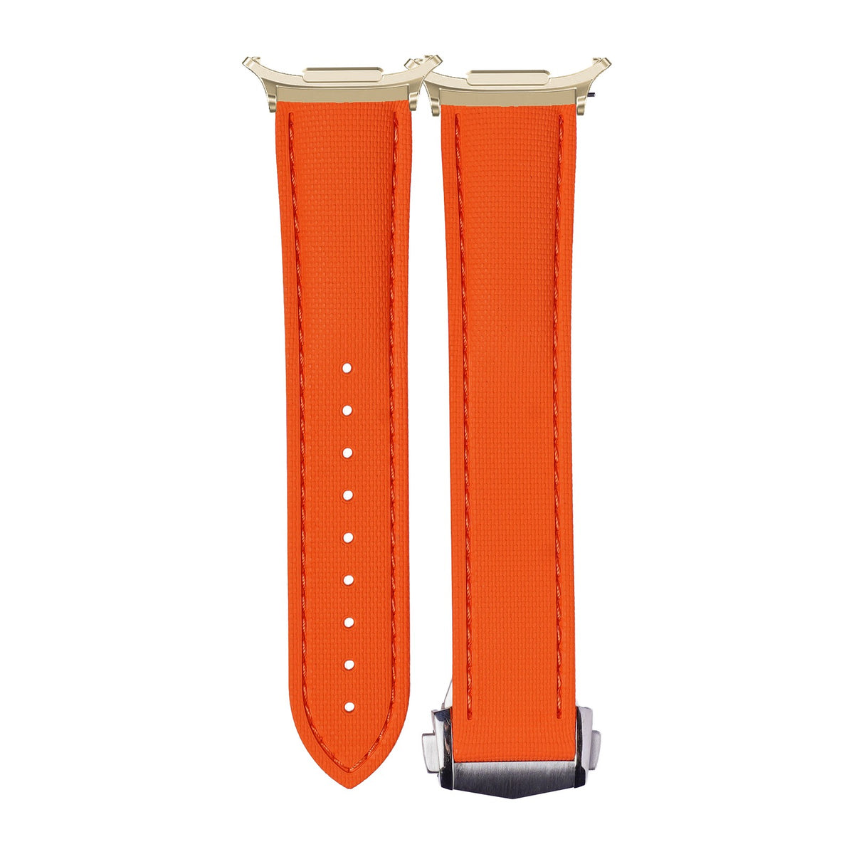 Textured FKM Rubber Orange Gold with Strap Adapter for Galaxy Watch 8-9/Ultra