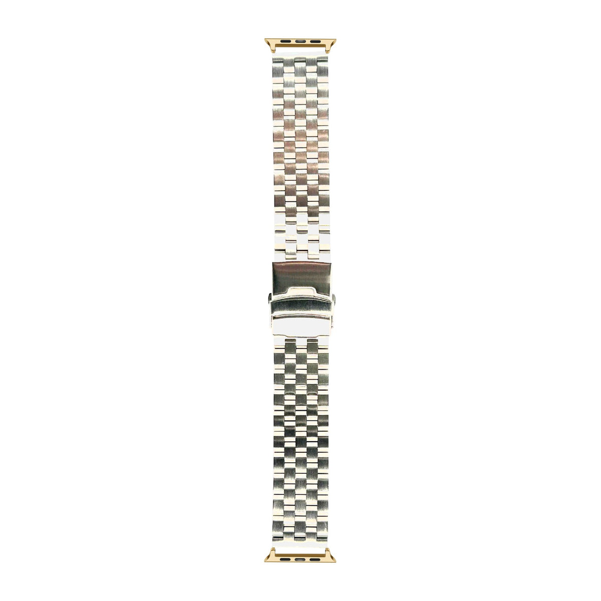 Engineer Bracelet - Folding Deployant Clasp - Silver Gold with Connecters - Spring Bar Type for Apple Watch