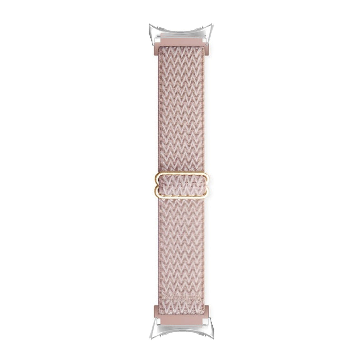 Weaved Loop Rose Pink Silver with Google Pixel Spring Bar Adapters - Wear Any 20mm Strap! for Pixel Watch 1-5 41mm