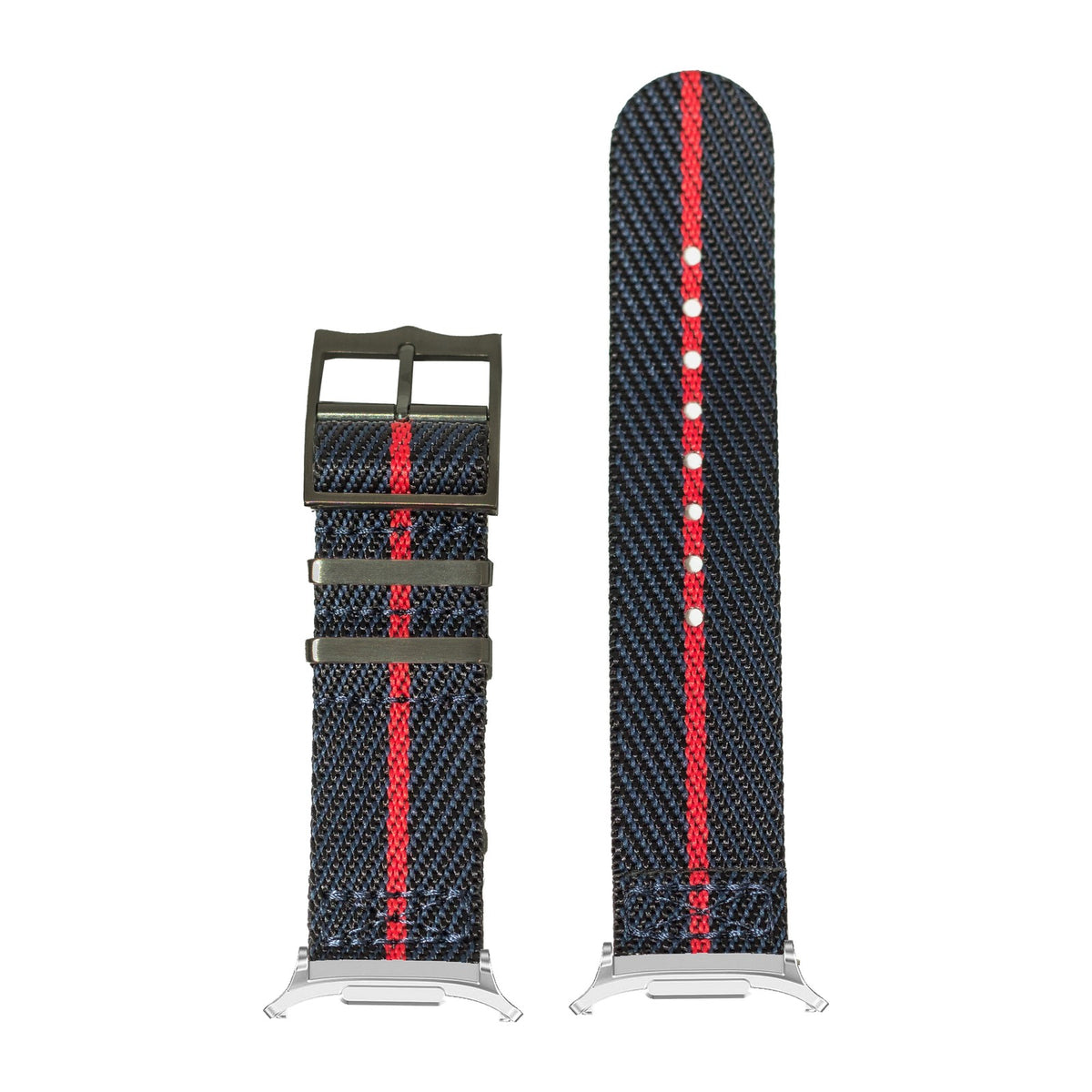 Cross Militex - Night Blue / Red [Black Hardware] Silver with Strap Adapter for Galaxy Watch 8-9/Ultra