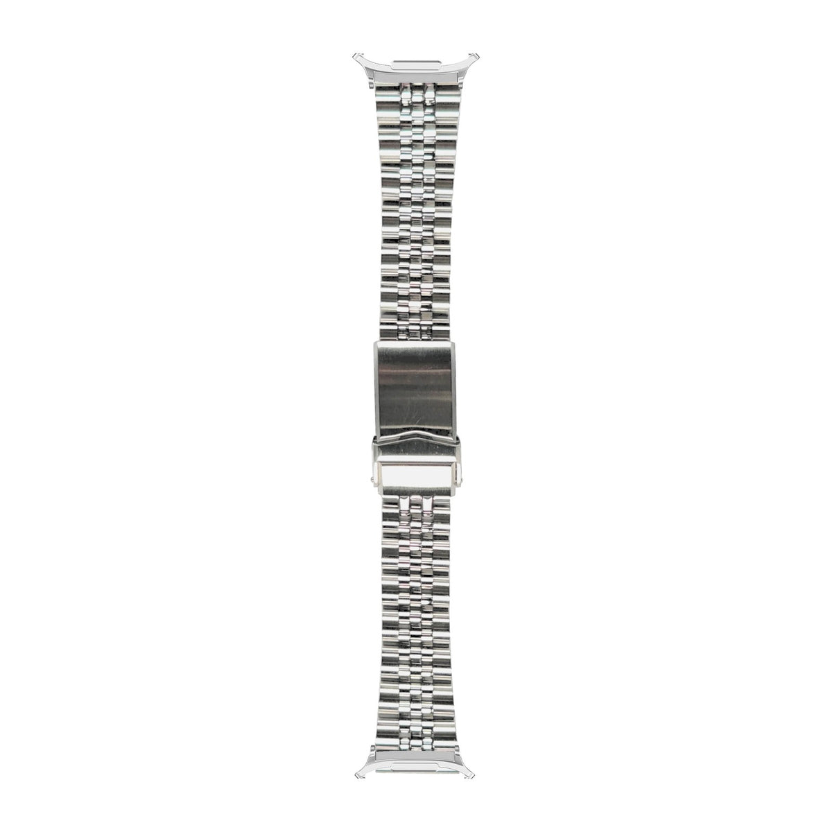 Angus-J Louis Steel Bracelet Silver with V-Clasp 22mm with Strap Adapter for Galaxy Watch 8-9/Ultra