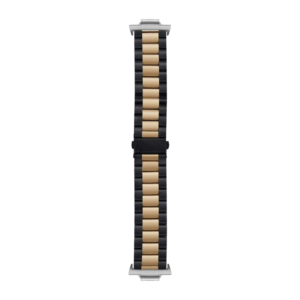 Steel Bracelet Silver with Deployant Clasp - Black/Rose Gold with Strap Adapter for Tissot PRX 40