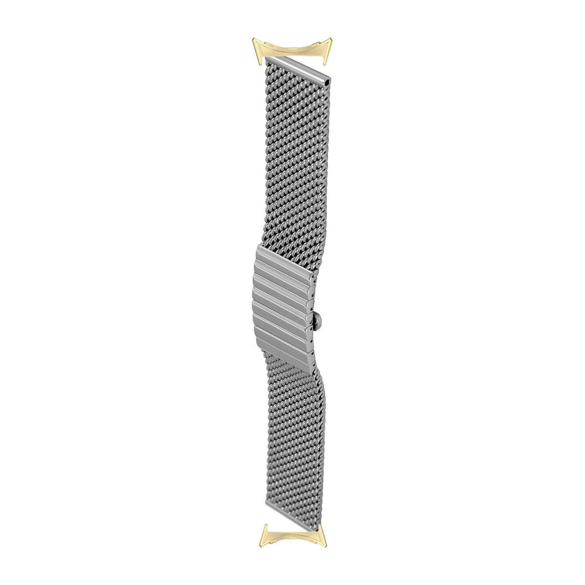 Milanese Link 2792 - Silver [Strap Thickness: 3.6mm] Gold with Google Pixel Spring Bar Adapters - Wear Any 20mm Strap! for Pixel Watch 3-5 45mm