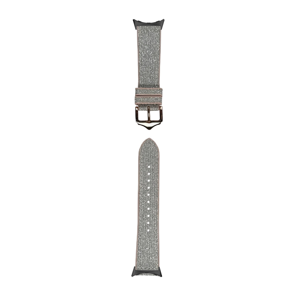 Sparkle Hybrid White / Silver Black with Google Pixel Spring Bar Adapters - Wear Any 20mm Strap! for Pixel Watch 1-5 41mm