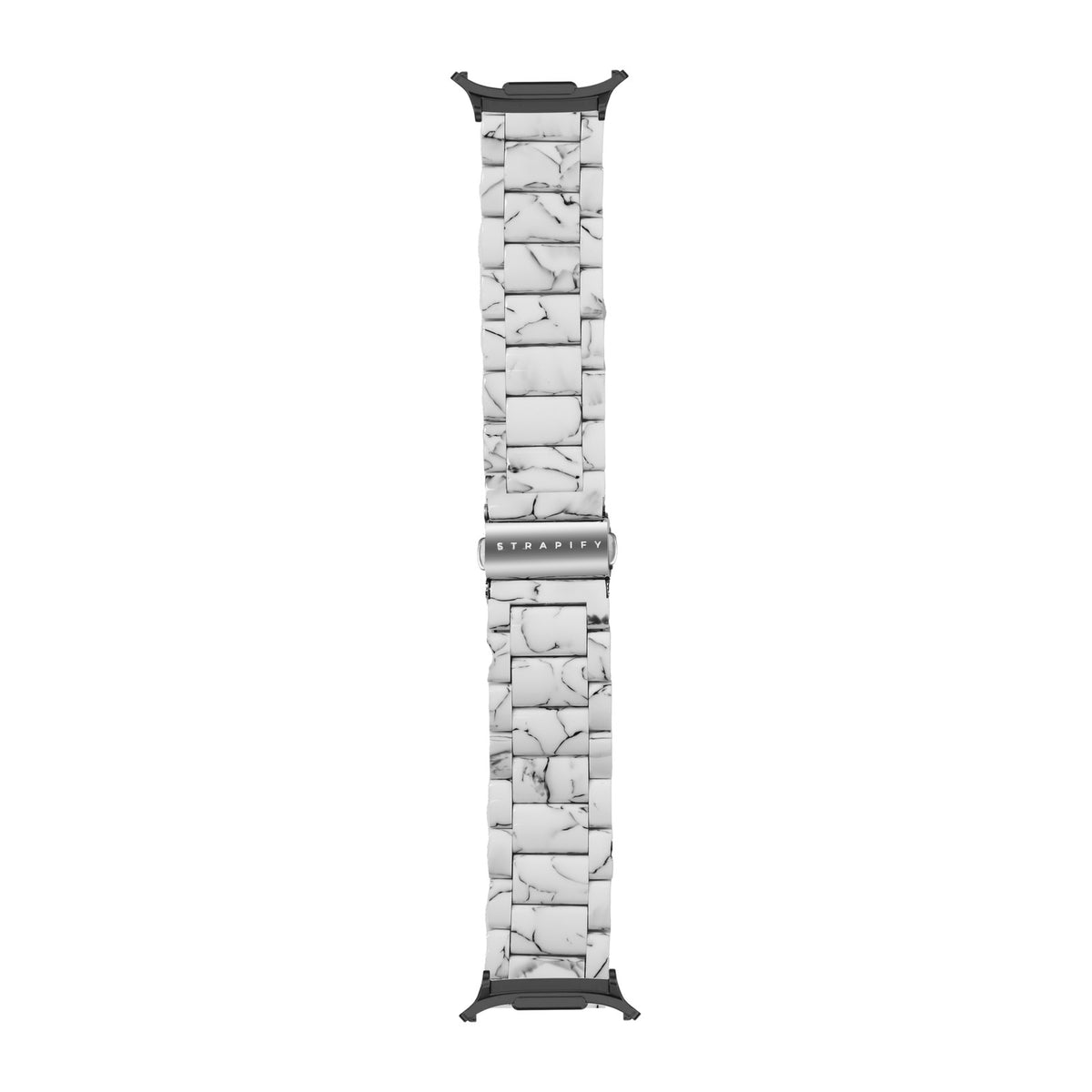 Crystalised Acetate - Tortoiseshell White Black with Strap Adapter for Galaxy Watch 8-9/Ultra
