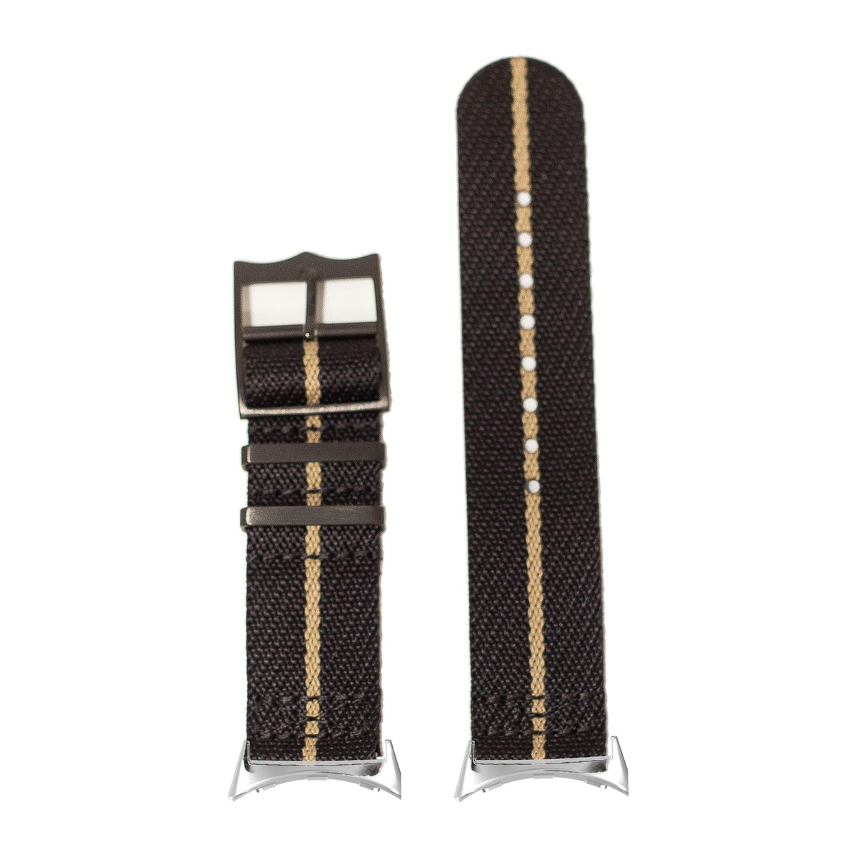Cross Militex - Stealth Black / Wheat [Black Hardware] Silver with Google Pixel Spring Bar Adapters - Wear Any 20mm Strap! for Pixel Watch 1-5 41mm