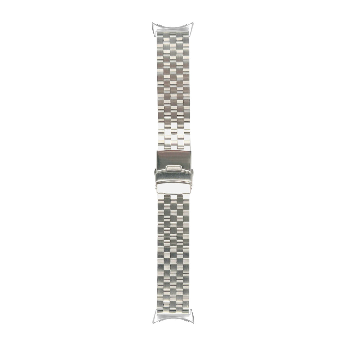 Engineer Bracelet - Folding Deployant Clasp - Silver Silver with Google Pixel Spring Bar Adapters - Wear Any 20mm Strap! for Pixel Watch 3-5 45mm