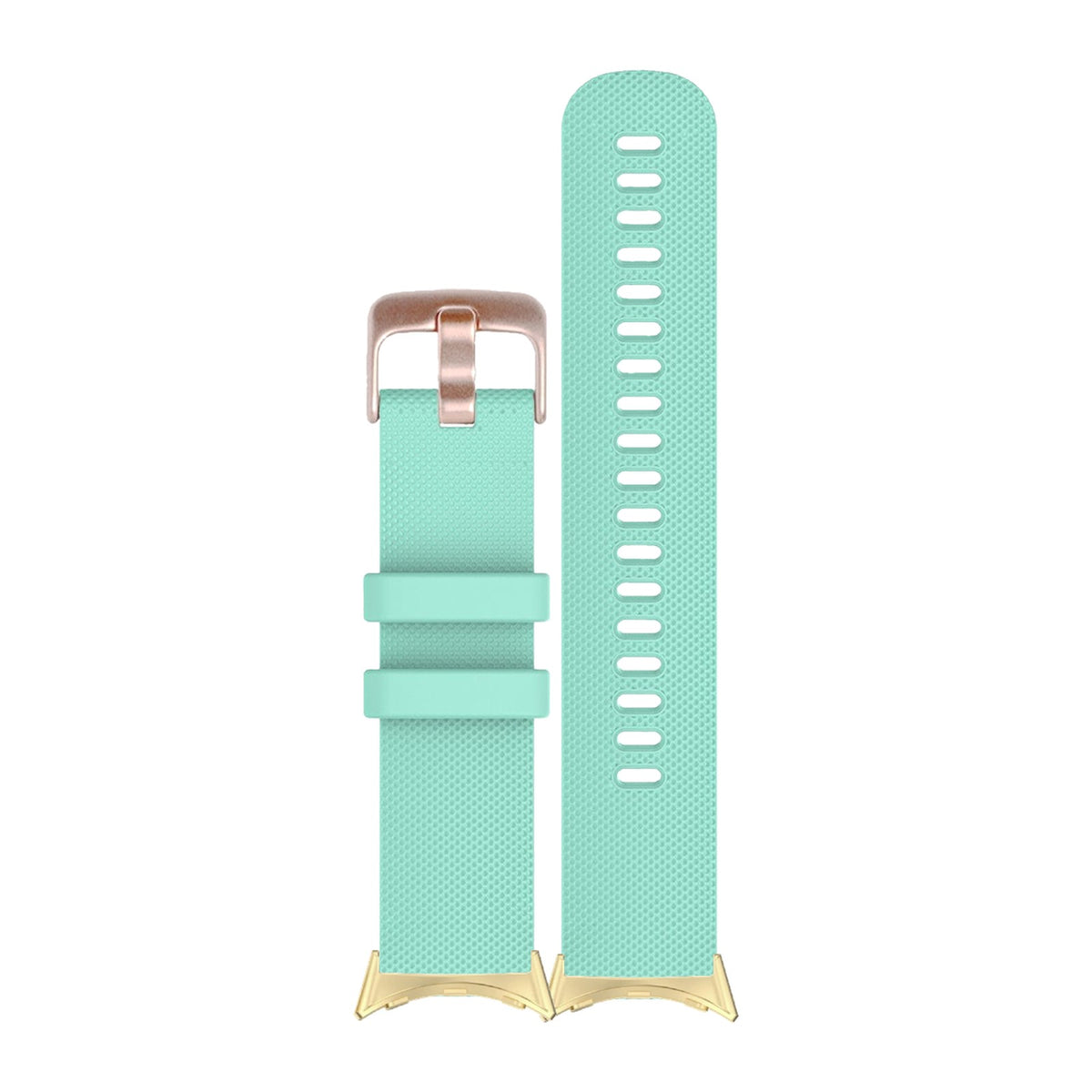 Classic Silicone Teal Rose Gold Gold with Google Pixel Spring Bar Adapters - Wear Any 20mm Strap! for Pixel Watch 3-5 45mm