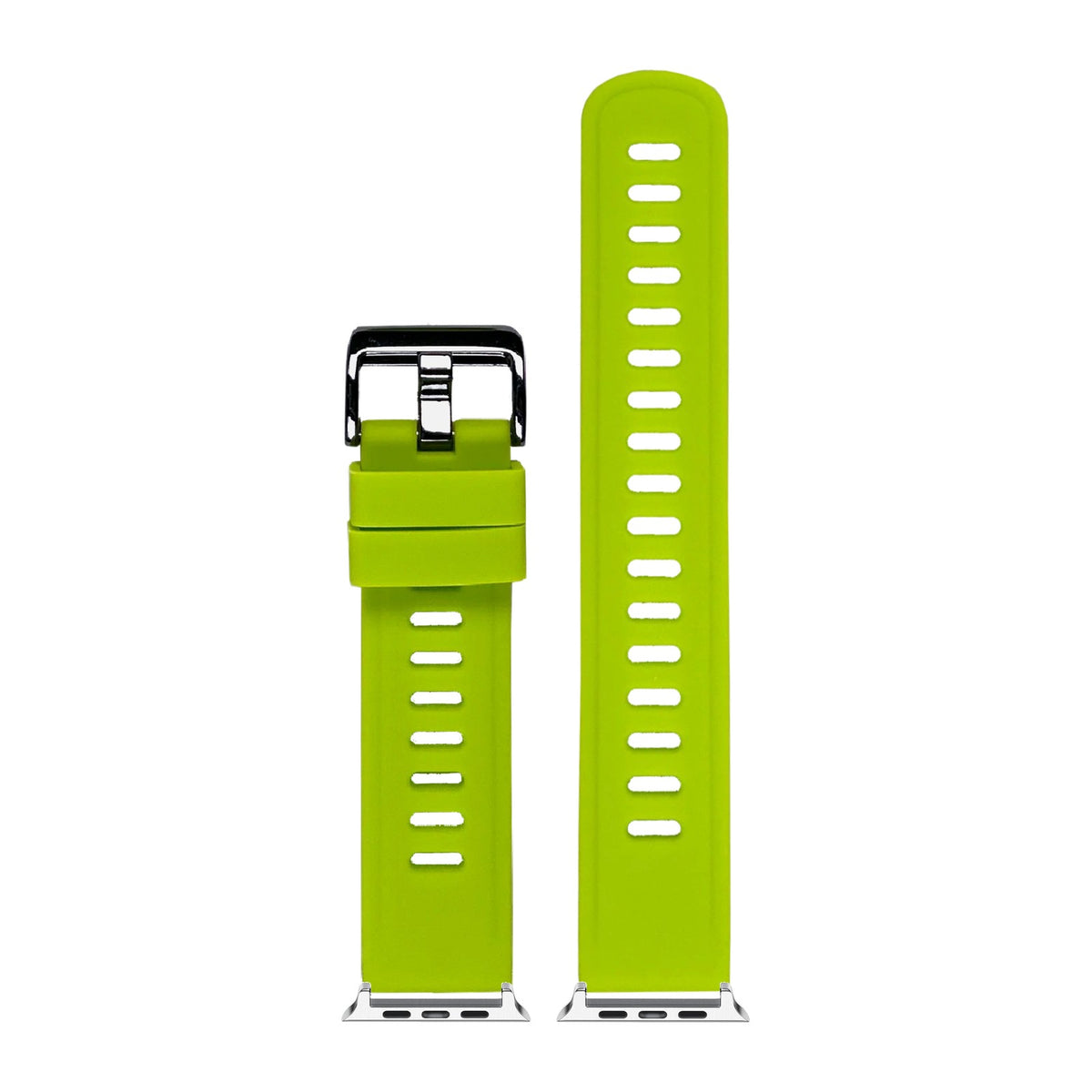 Flexi Silicone 3 Lime Green Starlight with Black Hardware with Connecters - Spring Bar Type for Apple Watch