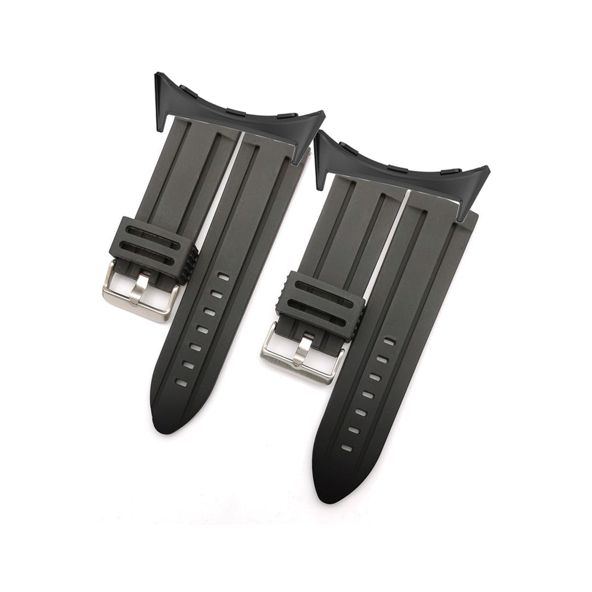 Navigator Silicone Strap Black with Google Pixel Spring Bar Adapters - Wear Any 20mm Strap! for Pixel Watch 1-5 41mm