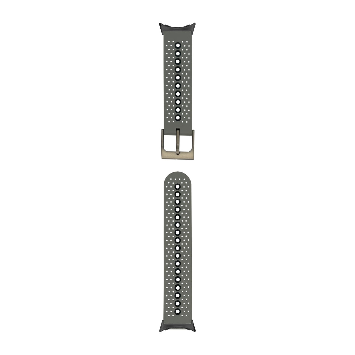 Flexi Sports Silicone 2 Grey Black with Google Pixel Spring Bar Adapters - Wear Any 20mm Strap! for Pixel Watch 1-5 41mm
