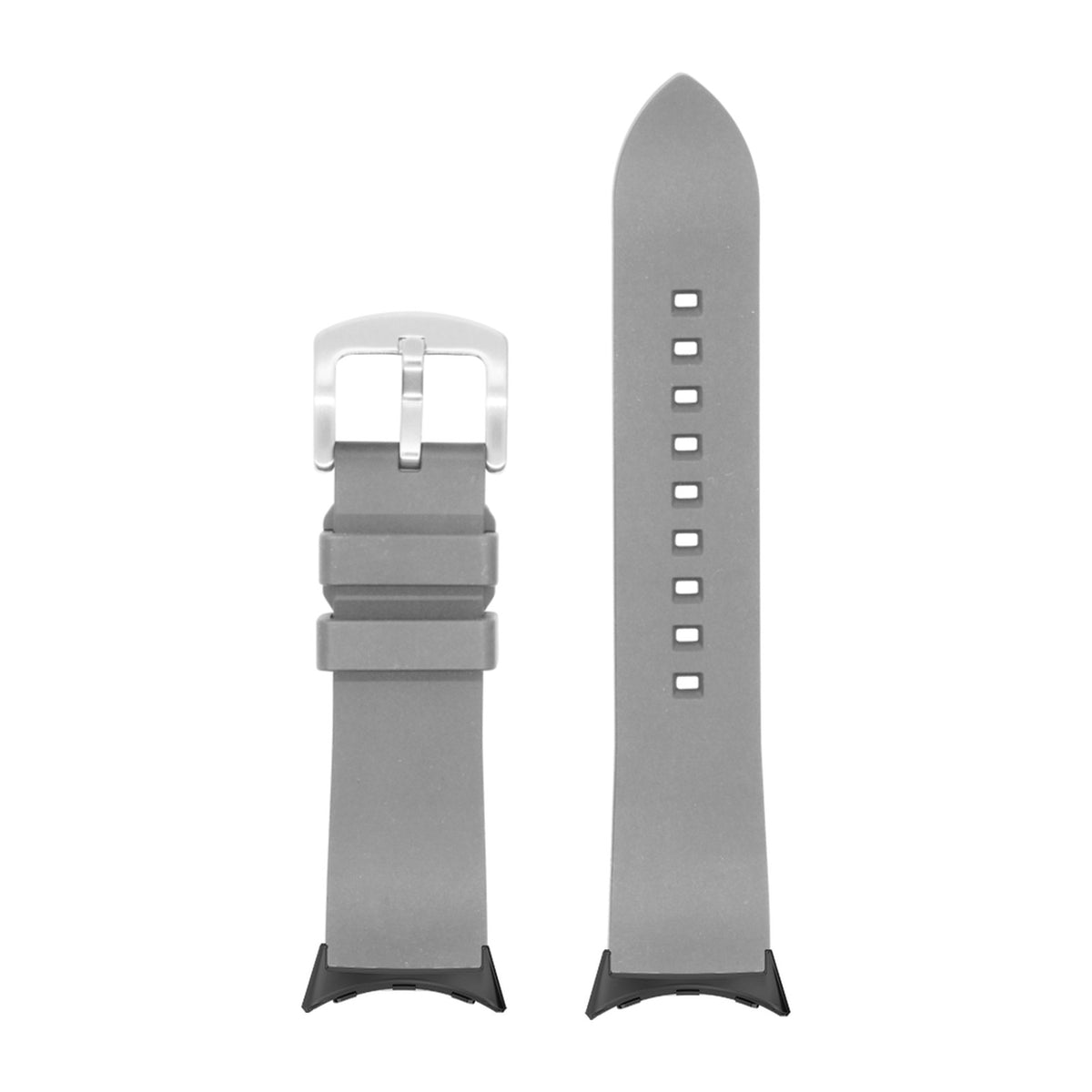 Prairie FKM Rubber - Grey with Google Pixel Spring Bar Adapters - Wear Any 20mm Strap! for Pixel Watch 3-5 45mm