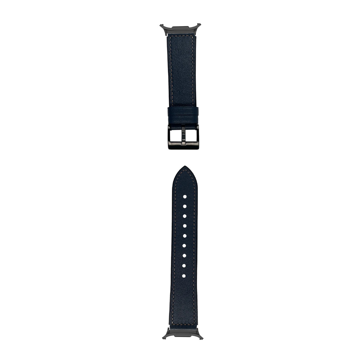 Leather Hybrid - Navy Blue Black with Strap Adapter for Galaxy Watch 8-9/Ultra