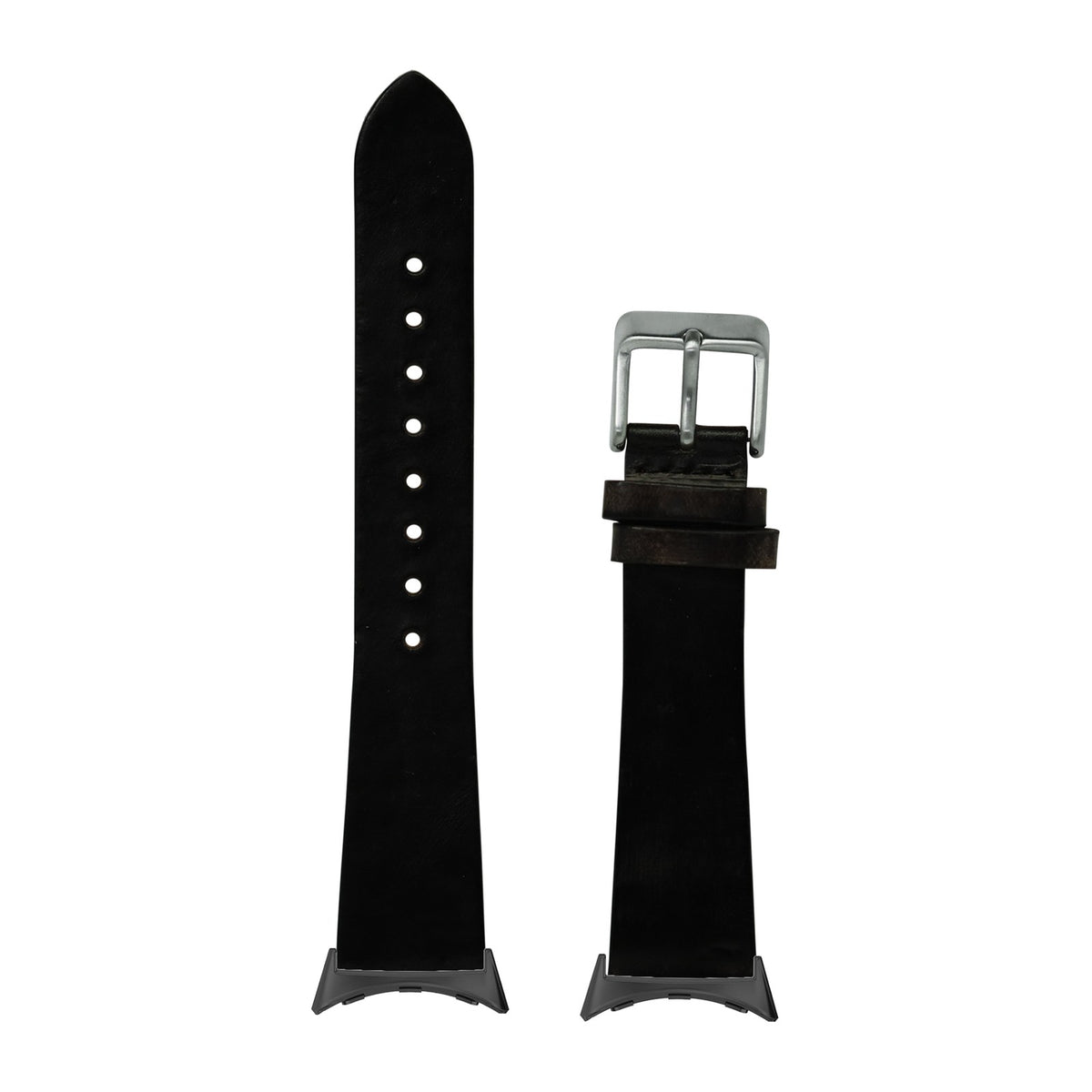 Vintage Leather - Smoked Black Black with Google Pixel Spring Bar Adapters - Wear Any 20mm Strap! for Pixel Watch 3-5 45mm